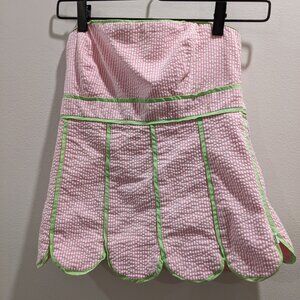 Lilly Pulitzer Strapless Top Pink White Stripped  Size 4